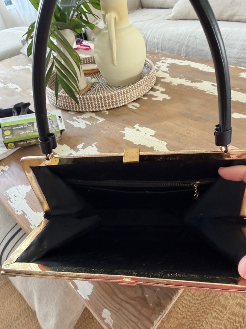 Vintage Black Needlepoint Floral Shoulder Bag with Multicolor Embroidery - Picture 6 of 7